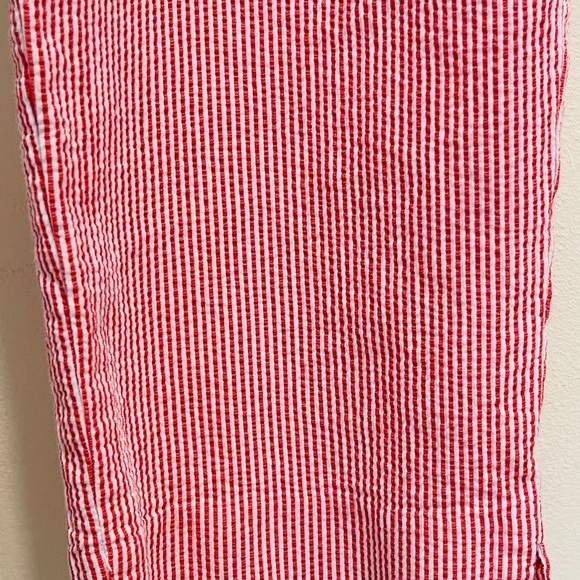 Talbots Perfect Crop Red White Seersucker Pants - Picture 3 of 5